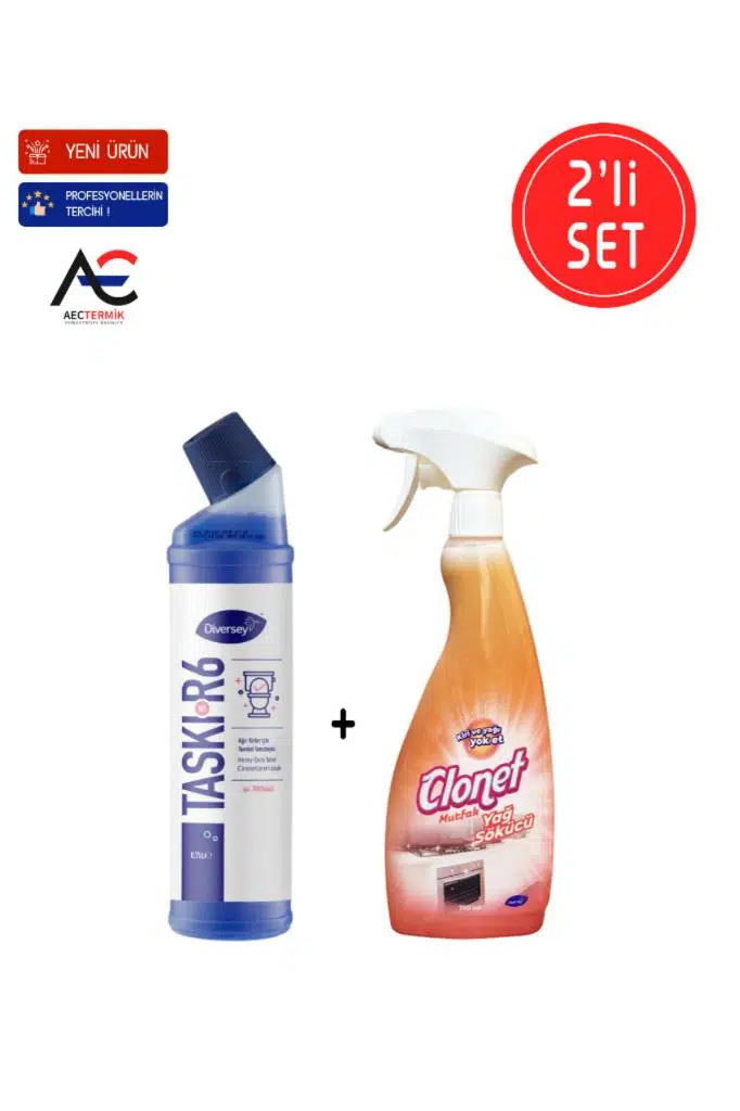 Clonet Temizlik Paketi ( 1 Adet Mutfak Temizleyici + 1 Adet Tuvalet Temizleyici R6 ) 2'lİ Set