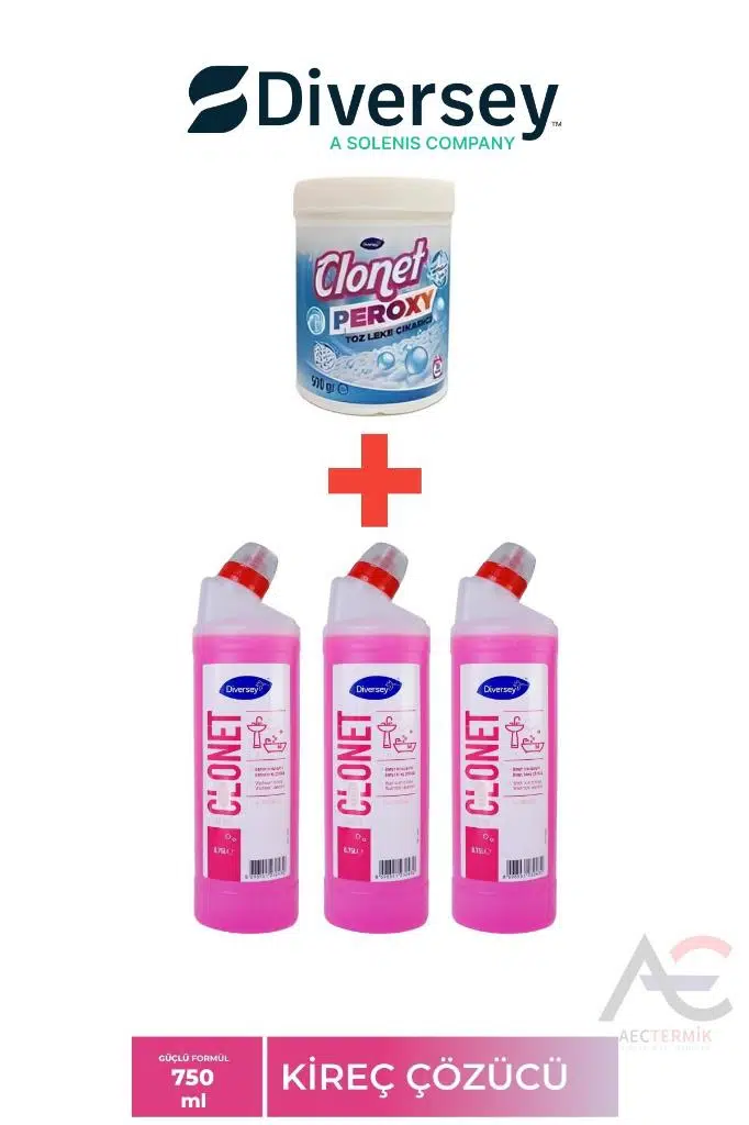 Diversey 4'lü Temizlik Paketi 3 Adet Extra Banyo Temizleyici + 1 Adet Beyazlar için Leke Çıkarıcı