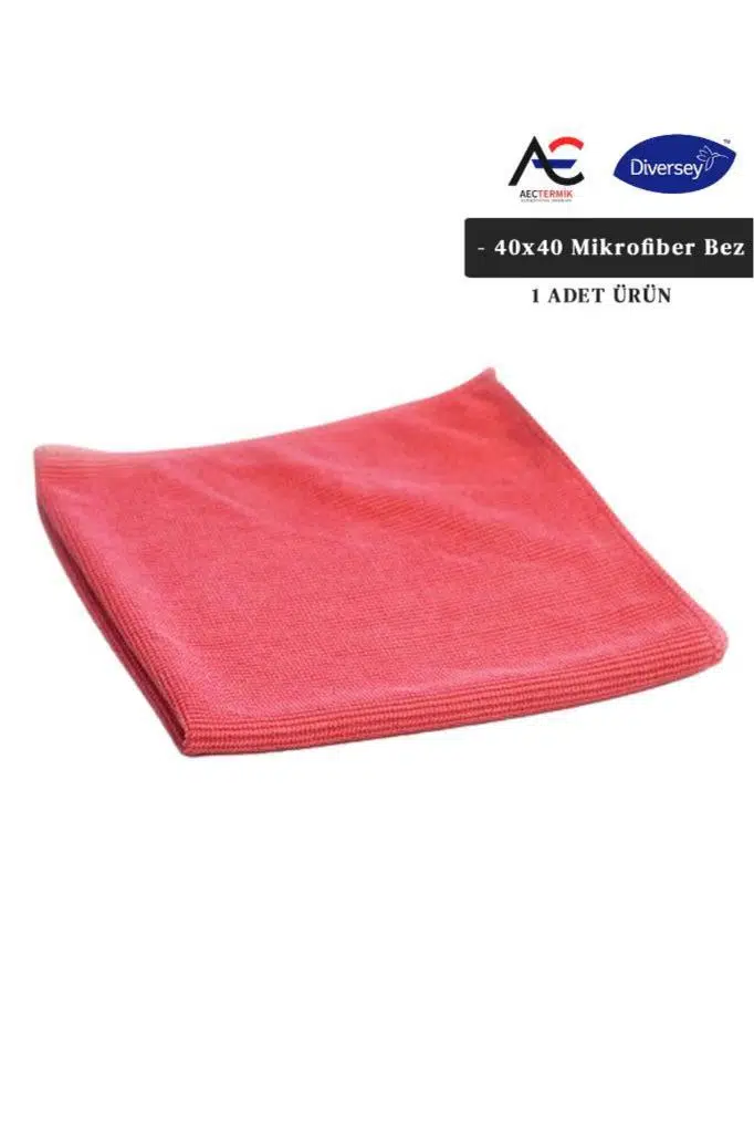 Diversey Solare Microjet Mikrofiber Temizlik Bezi Kırmızı 40cmx40cm 1 Adet