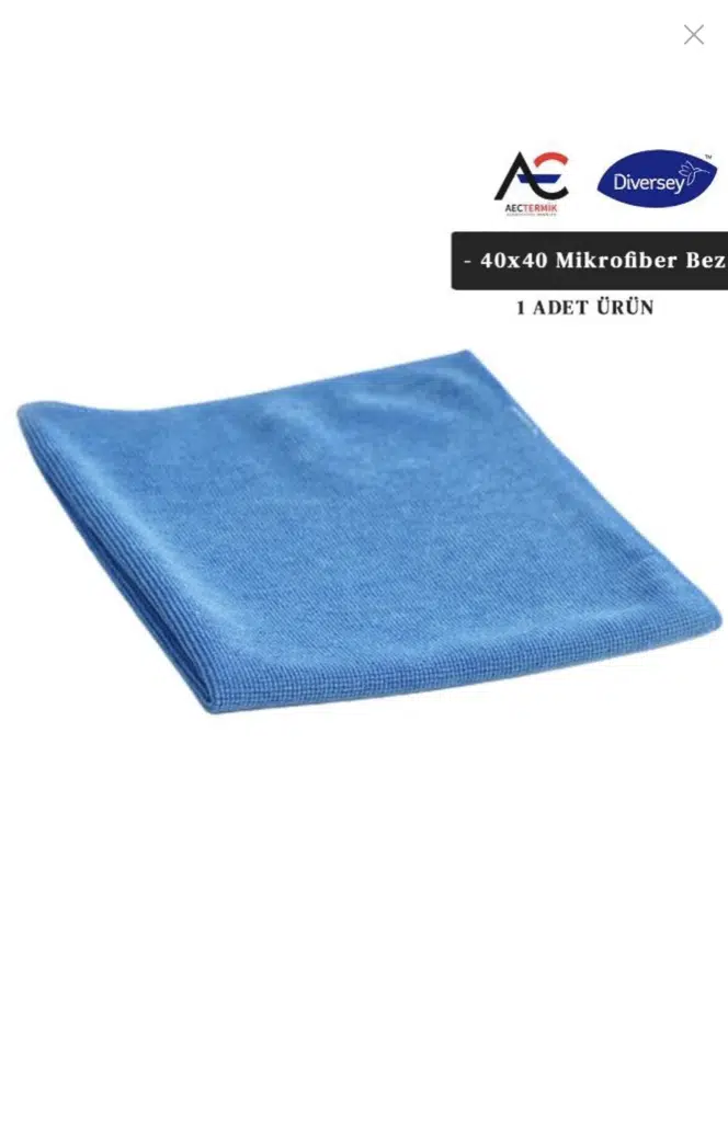 Diversey Solare Microjet Mikrofiber Temizlik Bezi Mavi 40cmx40cm 1 Adet
