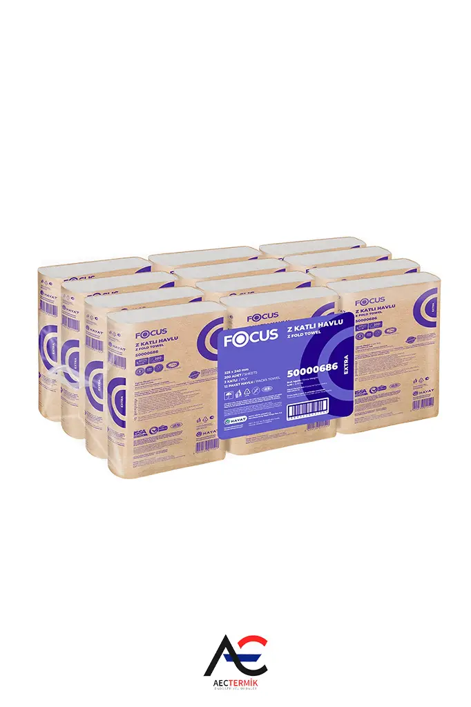 Focus Extra Z Katlı Havlu / 200 Yaprak - 12 Adet