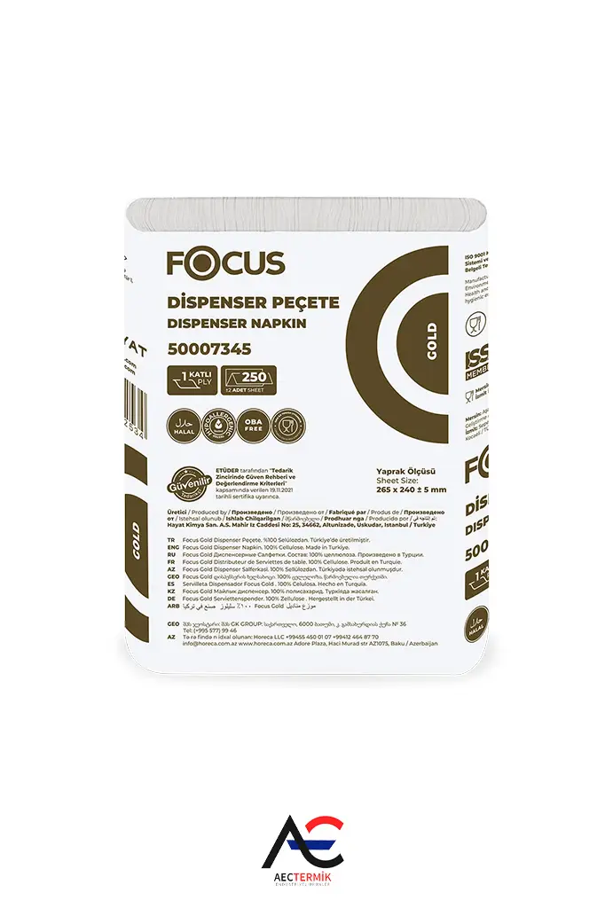 Focus Gold Dispenser Peçete / 250 Yaprak