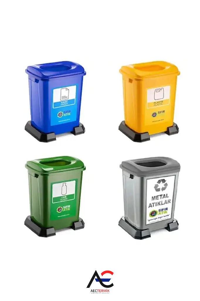 Geri Dönüşüm Kovası Plastik - 50 lt - 8 Renk