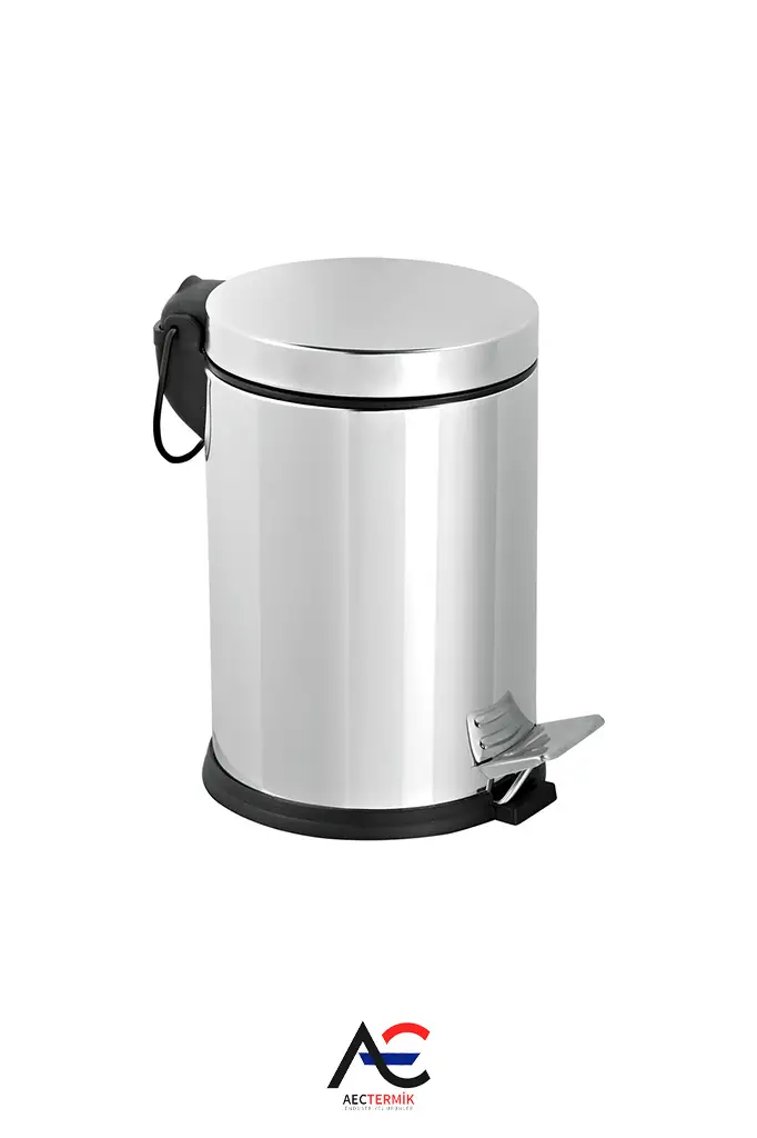 Krom Pedallı Çöp Kovası - 12 lt
