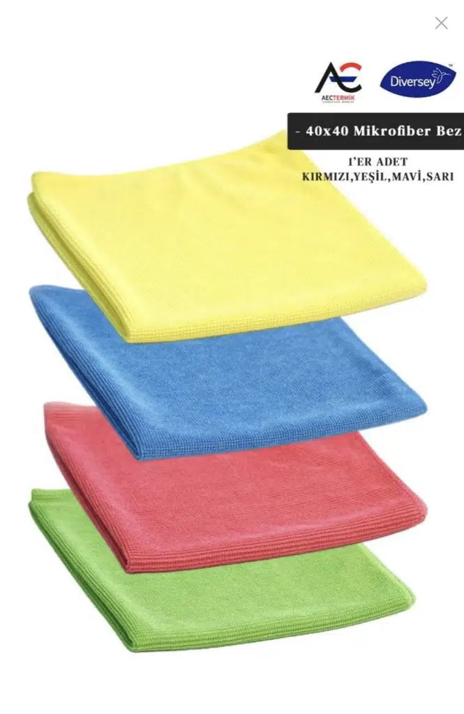 Solare Microjet Mikrofiber Temizlik Bezi 40x40cm 1 Mavi, 1 Sarı, 1 Kırmızı, 1 Yeşil