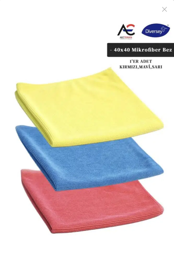 Solare Microjet Mikrofiber Temizlik Bezi 40x40cm 1 Mavi, 1 Sarı, 1 Kırmızı
