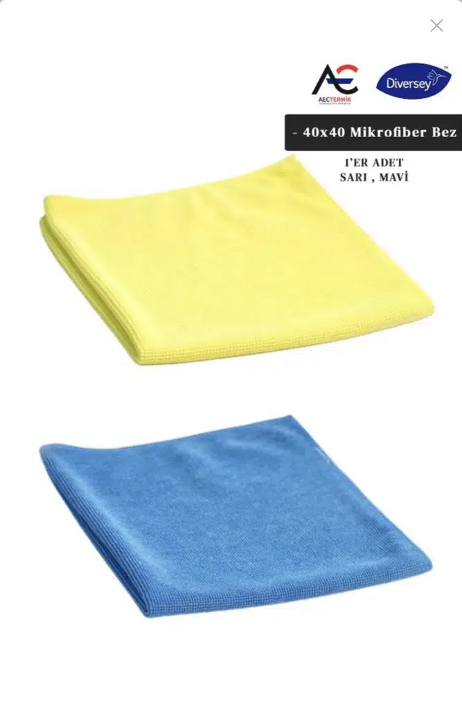 Solare Microjet Mikrofiber Temizlik Bezi 40x40cm 1 Mavi, 1 Sarı