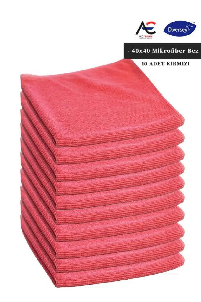 Solare Microjet Mikrofiber Temizlik Bezi 40x40cm 10 Adet Kırmızı Bez