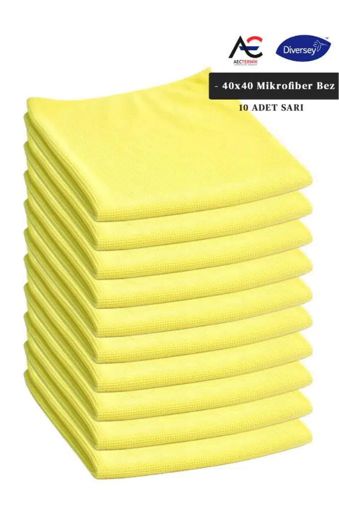 Solare Microjet Mikrofiber Temizlik Bezi 40x40cm 10 Adet Sarı Bez