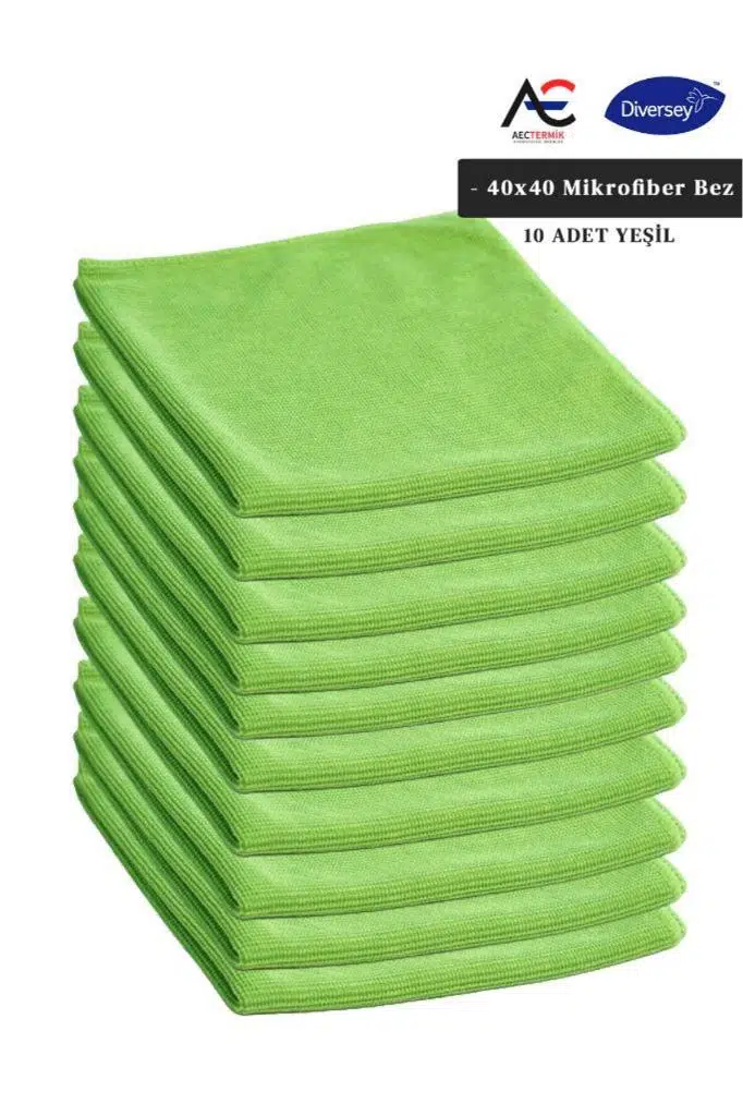 Solare Microjet Mikrofiber Temizlik Bezi 40x40cm 10 Adet Yeşil Bez