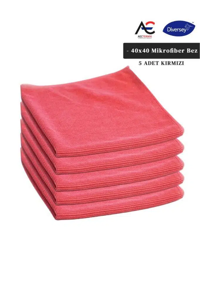 Solare Microjet Mikrofiber Temizlik Bezi 40x40cm 5 Adet Kırmızı Bez