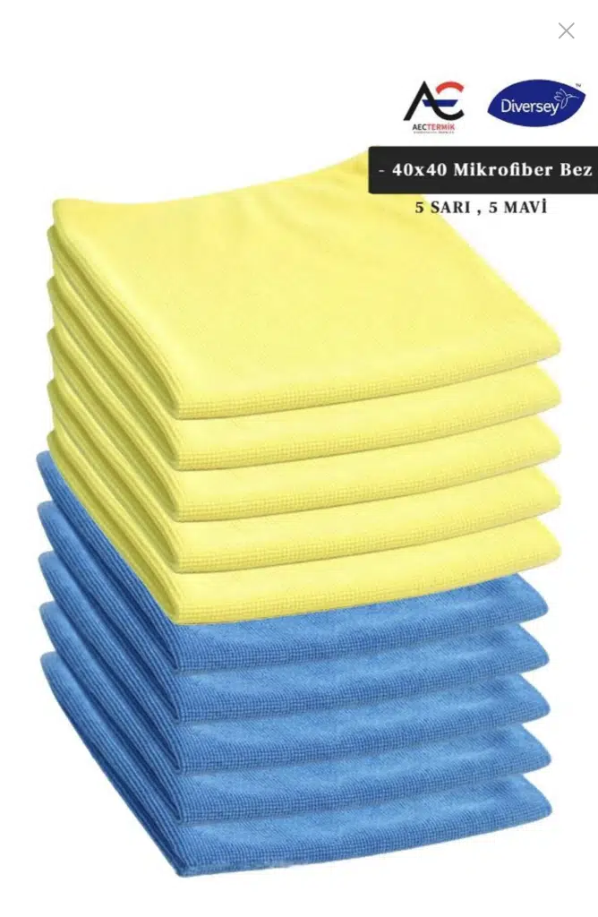 Solare Microjet Mikrofiber Temizlik Bezi 40x40cm 5 Adet Mavi 5 Adet Sarı