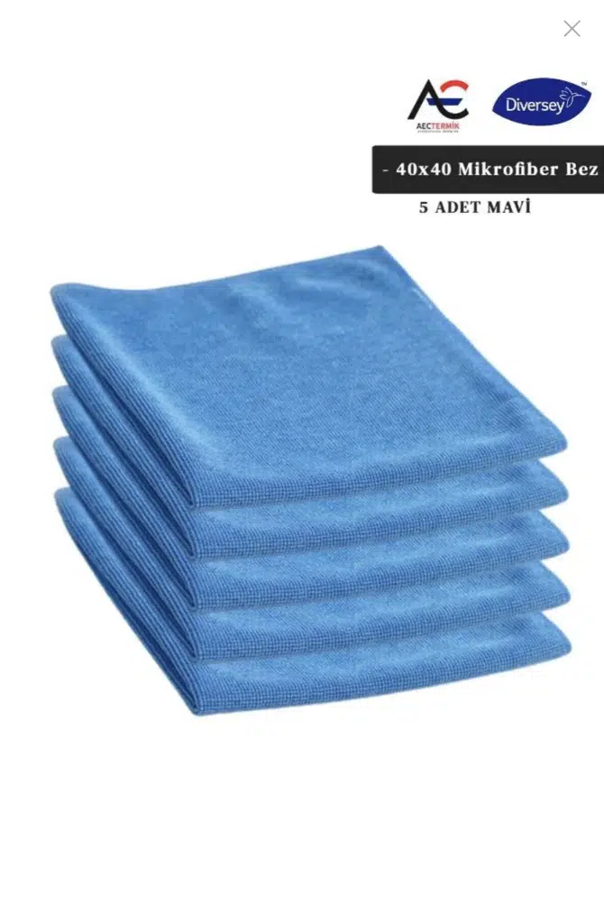 Solare Microjet Mikrofiber Temizlik Bezi 40x40cm 5 Adet Mavi Bez