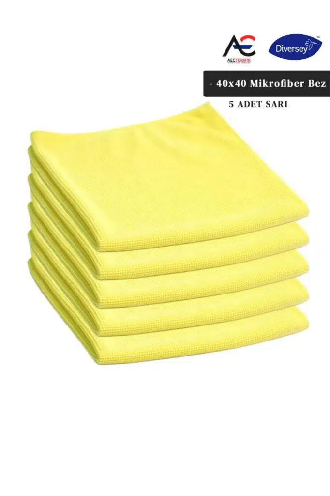 Solare Microjet Mikrofiber Temizlik Bezi 40x40cm 5 Adet Sarı Bez