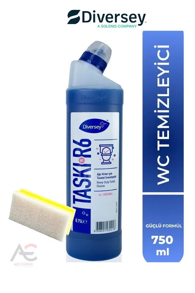 Tuvalet Temizleyici Taskı R6 Wc 750ml 1 Adet + Hassas Temizlik Süngeri 1 Adet 160gr